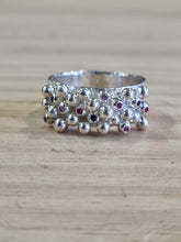 Load image into Gallery viewer, Bubble Ring - Synthetic Sapphires & Rubies