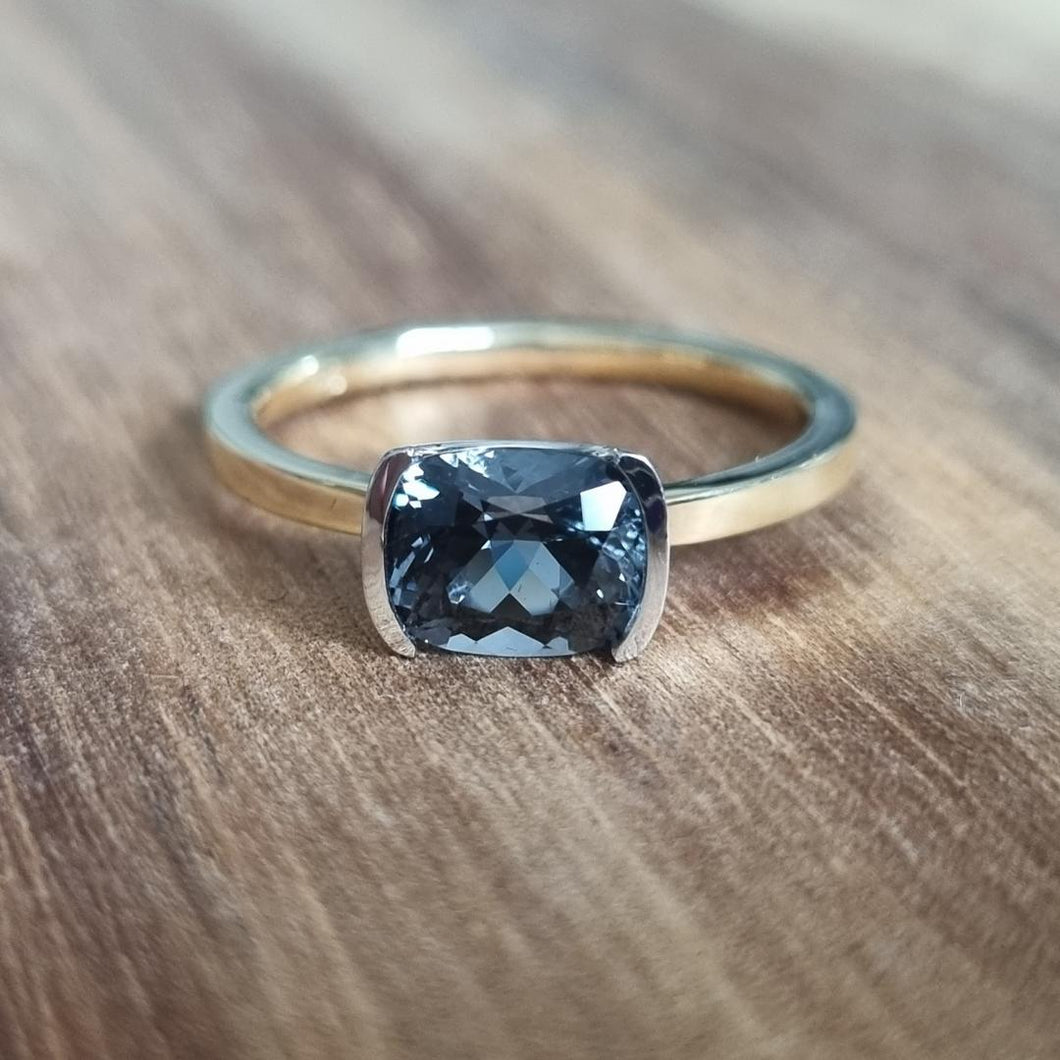 Smoky Blue Spinel Ring