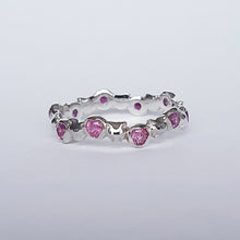 Load image into Gallery viewer, Too many cats with Pink Sapphires eternity band
