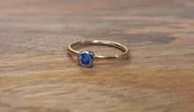 Load image into Gallery viewer, Round Blue Brilliant Sapphire Ring
