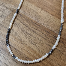 Load image into Gallery viewer, Black Raw Diamonds and Freshwater Pearl Necklet