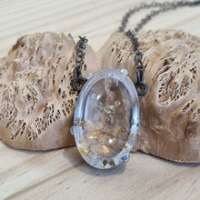 Load image into Gallery viewer, Australian Pyrite In Quartz Oxidised Sterling Silver Necklace