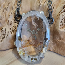 Load image into Gallery viewer, Australian Pyrite In Quartz Oxidised Sterling Silver Necklace