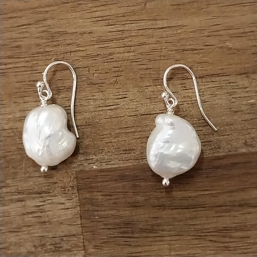 Keshi Fresh Water Pearl Sterling Silver Earrings