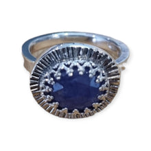 Load image into Gallery viewer, Lavender Starburst Ring- Rosecut Tanzanite &amp; Sterling Silver Ring
