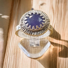 Load image into Gallery viewer, Lavender Starburst Ring- Rosecut Tanzanite &amp; Sterling Silver Ring
