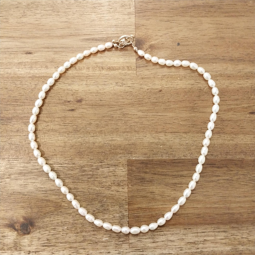 Fresh Water Rice Pearl Toggle Necklace