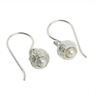 Mini Gumnut and Pearl  Shepherd Hook Earring