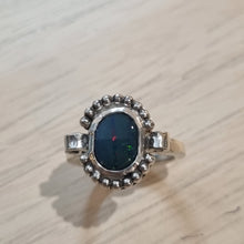 Load image into Gallery viewer, Lightning Ridge Opal &amp; Sterling Silver Ring
