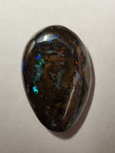 Load image into Gallery viewer, Queensland Boulder Opal - Red, Blue, Green Gold Tone
