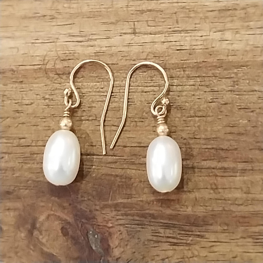 Fresh Water Oval Pearl Earrings