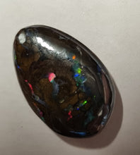 Load image into Gallery viewer, Queensland Boulder Opal - Red, Blue, Green Gold Tone
