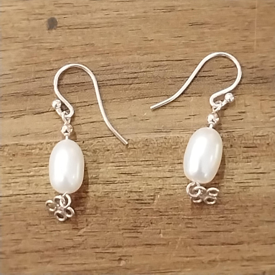 Fresh Water Oval Pearl Earrings