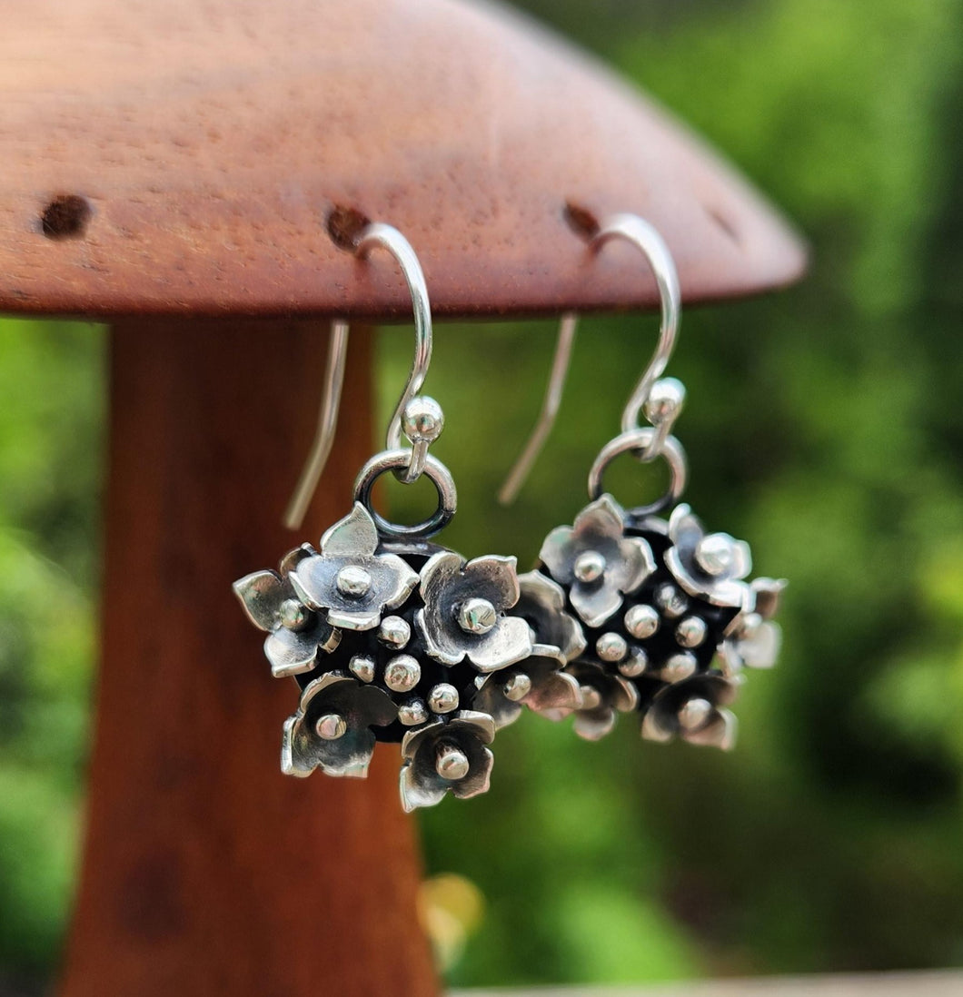 Hydrangea flower earrings