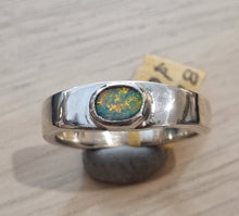 Load image into Gallery viewer, Lightning Ridge Opal &amp; Sterling Silver Ring
