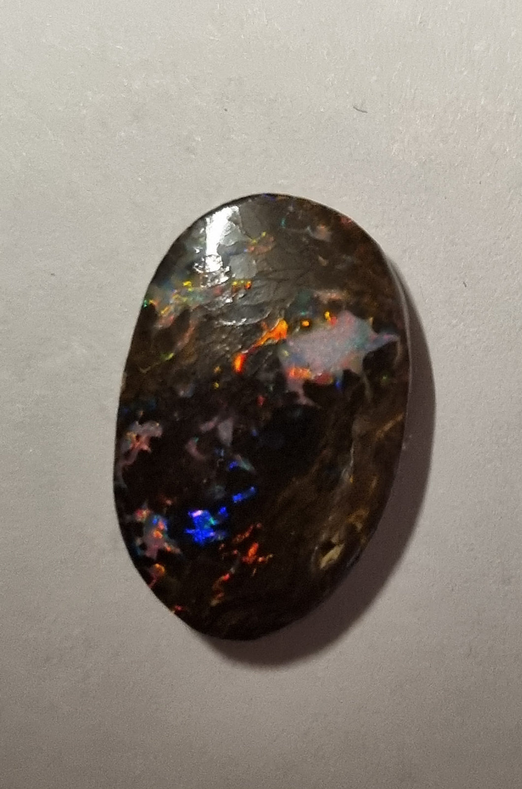 Queensland Boulder Opal - Red, Blue, Green Gold Tone