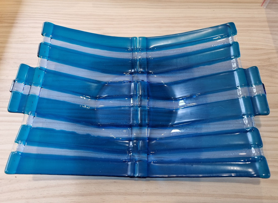 Blue Rectangular Glass Bowl