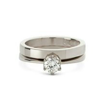 Load image into Gallery viewer, Diamond Solitaire &amp; White Gold  Engagement/Wedding Ring Set
