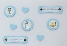 Load image into Gallery viewer, Baby Card, Bottles and Bibs Baby Card Blue
