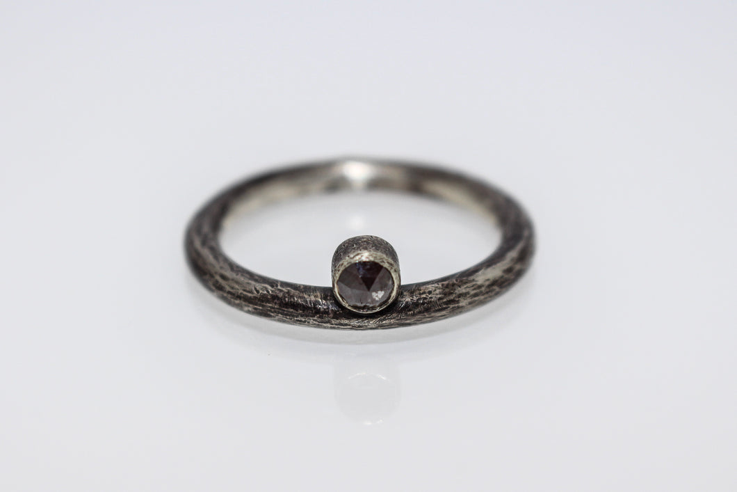 Rosecut Diamond Textured Ring