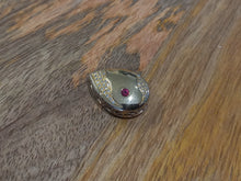Load image into Gallery viewer, Ruby, Diamond and  Gold Teardrop Pendant
