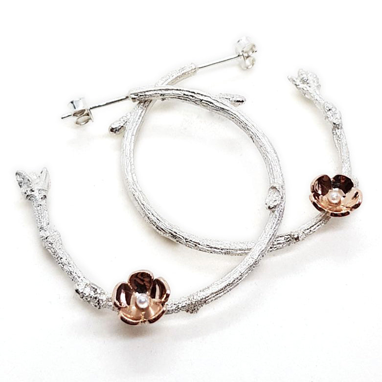 Twig & Blossom - Hoop Earrings