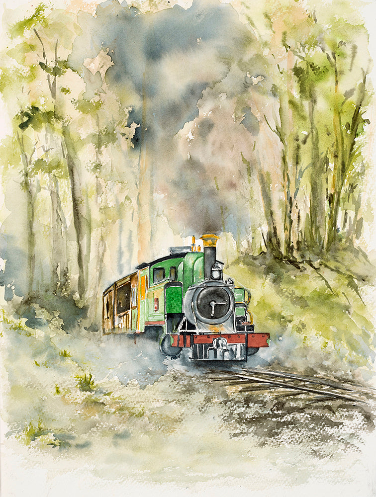 Puffing Billy 28 x 42cm Signed  Print