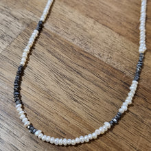 Load image into Gallery viewer, Black Raw Diamonds and Freshwater Pearl Necklet
