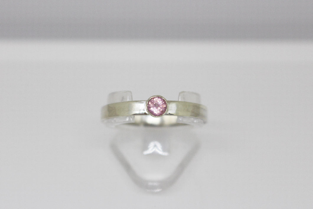 Baby Pink Spinel & Sterling Silver Stacker
