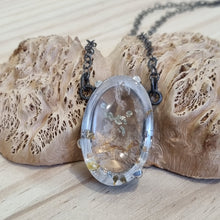 Load image into Gallery viewer, Australian Pyrite In Quartz Oxidised Sterling Silver Necklace
