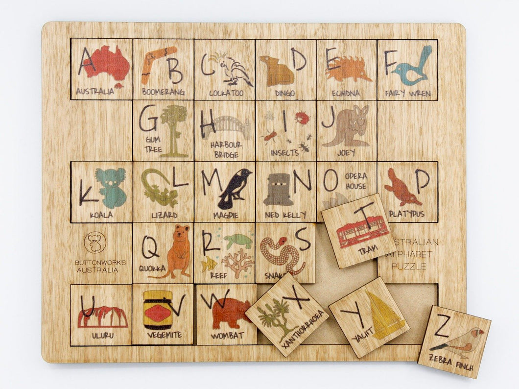 Australian Alphabet Timber Puzzle